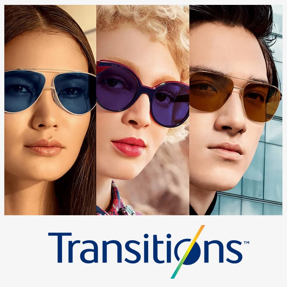 Lentes Transitions en tres estilos según la luz